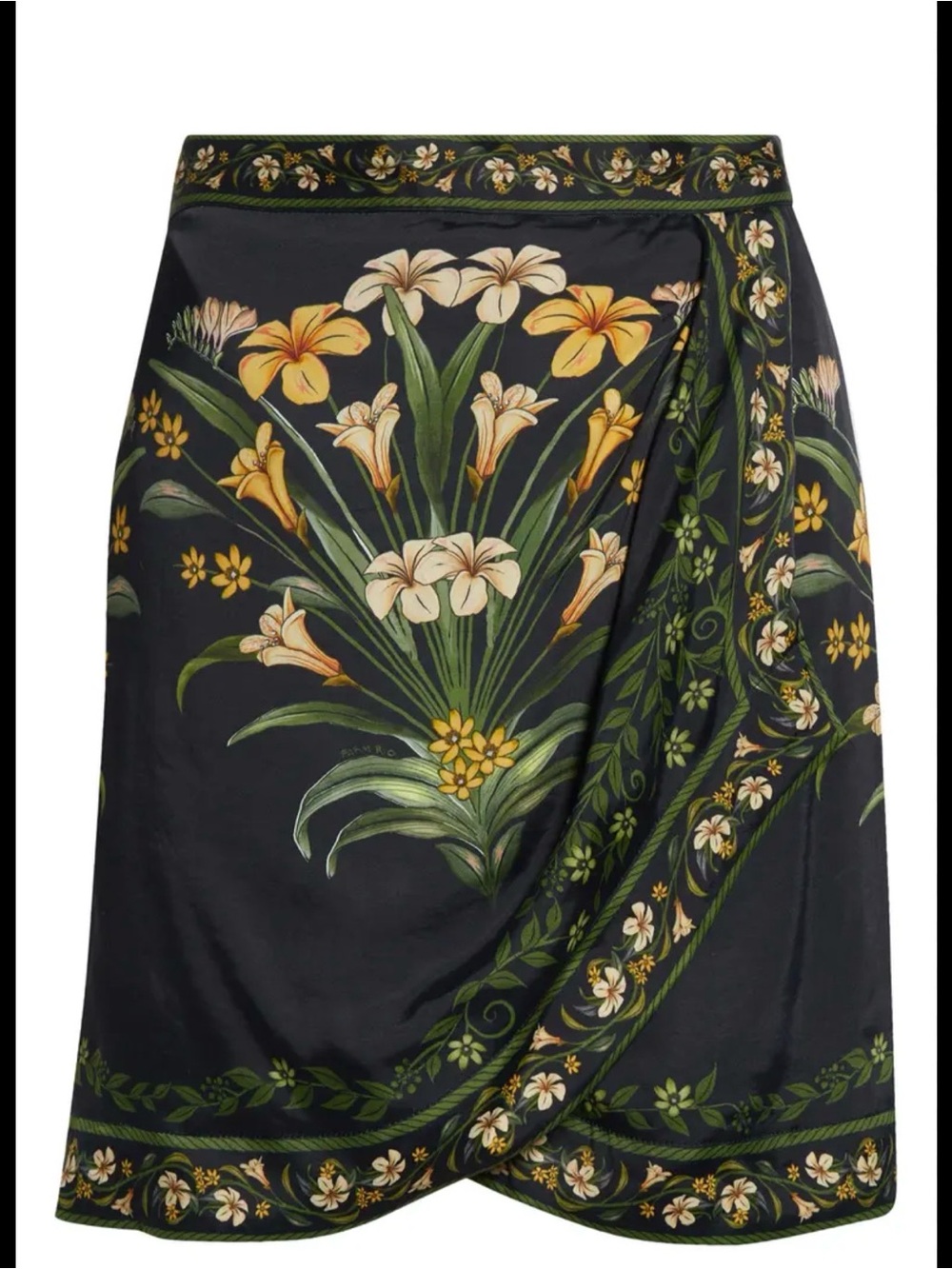 Farm Rio Flowers Arch wrap mini skirt - Picture 2 of 7